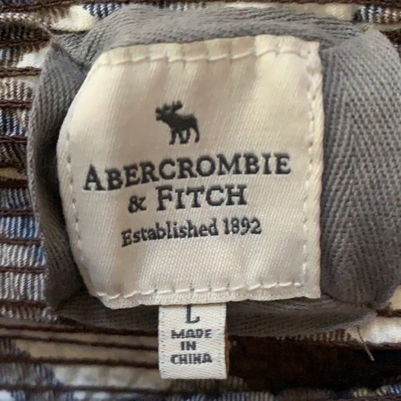 Abercrombie & Fitch Brown/Navy Plaid Strapless Dress Size L - Picture 4 of 6
